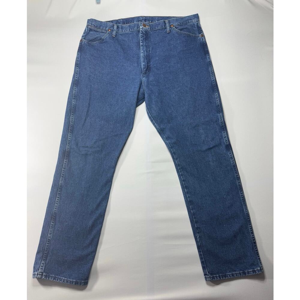 Wrangler 13MWZGK Men's Regular Fit Straight Leg Blue Jeans - Size 42x33.5*